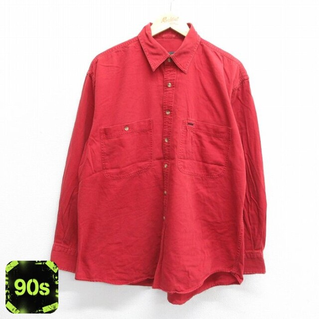 【50%OFF】ティンバーランド 90s 長袖シャツ バーガンディ XL | 古着