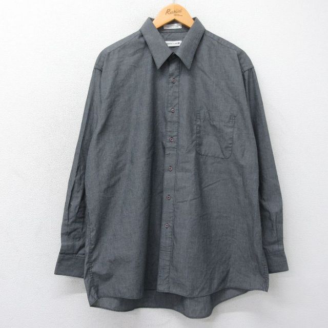 XL★古着 ピエールカルダン pierre cardin 長袖 ブランド シャツ メンズ 90年代 90s 大きいサイズ グレー 25jan08 中古 トップス
