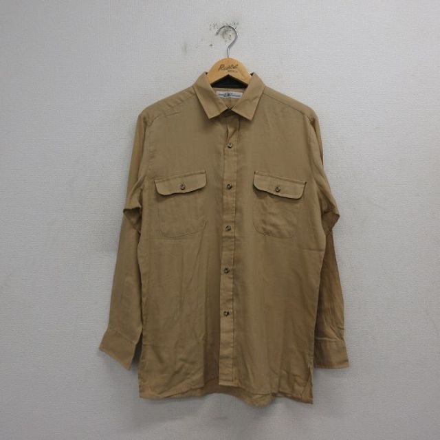 【20%OFF】L★古着 リーバイス Levis 長袖 ブランド シャツ メンズ 90年代 90s ベージュ カーキ 25jan08 中古 トップス