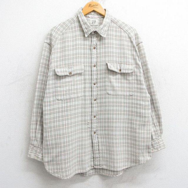 L★古着 ギャップ GAP 長袖 ブランド シャツ メンズ 00年代 00s 緑系他 グリーン チェック 25feb18 中古 トップス
