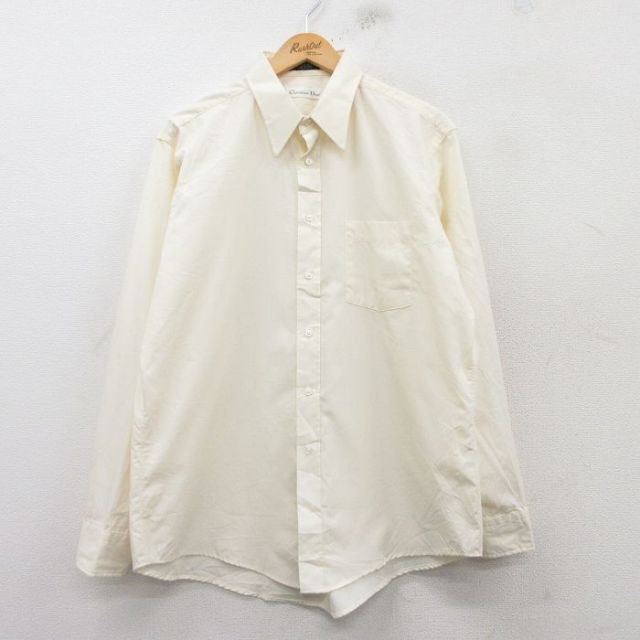 XL★古着 クリスチャンディオール Christian Dior 長袖 ブランド シャツ メンズ 90年代 90s 大きいサイズ USA製 白他 ホワイト 25feb20 中古 トップス