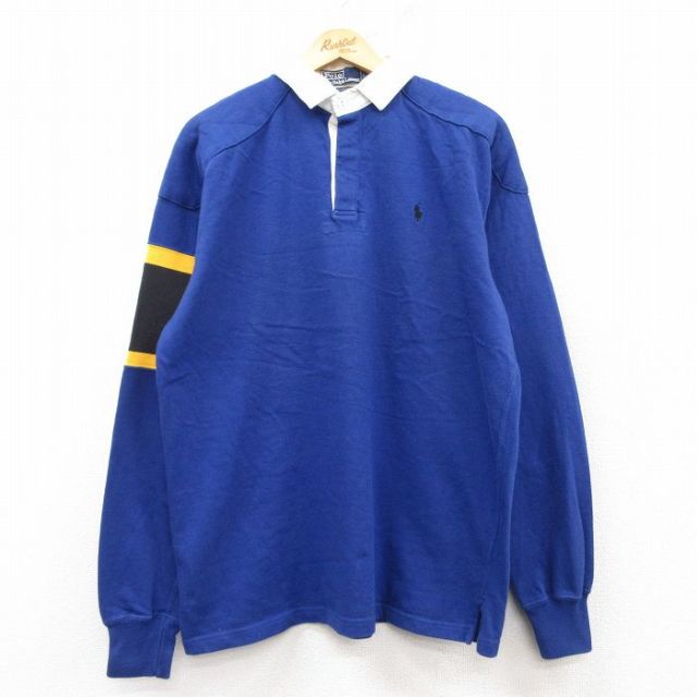 L★古着 ラルフローレン Ralph Lauren 長袖 ブランド ラガー シャツ メンズ 90年代 90s ワンポイントロゴ コットン 紺他 ネイビー 25feb25 中古 トップス