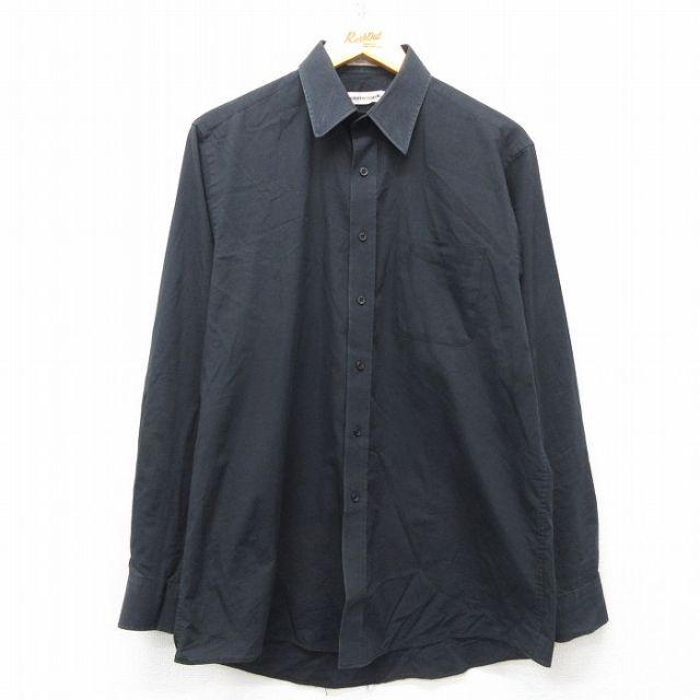 L★古着 ピエールカルダン pierre cardin 長袖 ブランド シャツ メンズ 90年代 90s 黒 ブラック 25mar15 中古 トップス