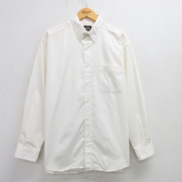 L★古着 ドッカーズ 長袖 ブランド シャツ メンズ 00年代 00s コットン ボタンダウン 生成り 25mar21 中古 トップス