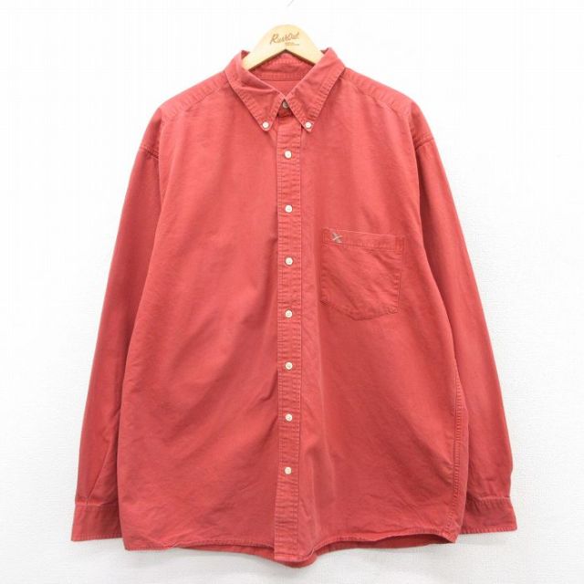 エディーバウアー 長袖シャツ ワンポイントロゴ オレンジ XL | 古着