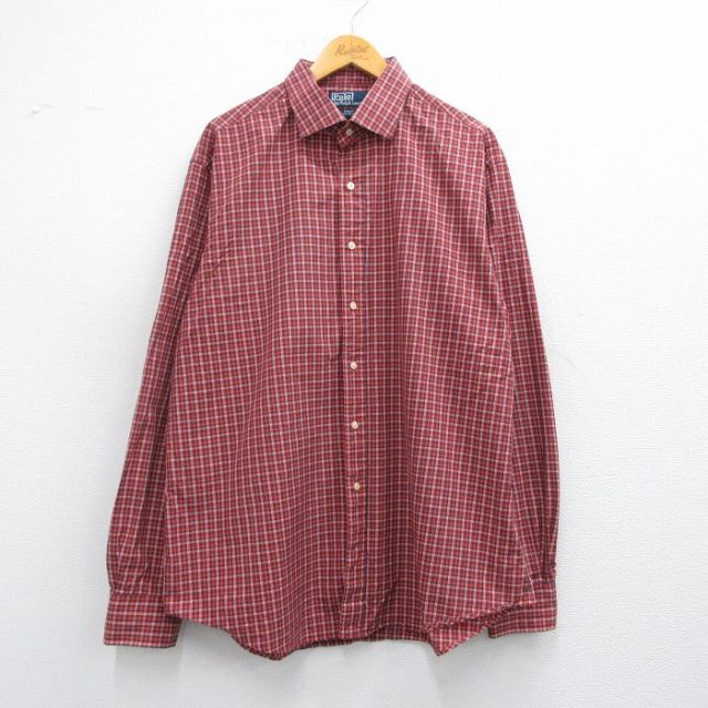 ラルフローレン 90s 長袖シャツ REGENT レッドチェック XL | 古着