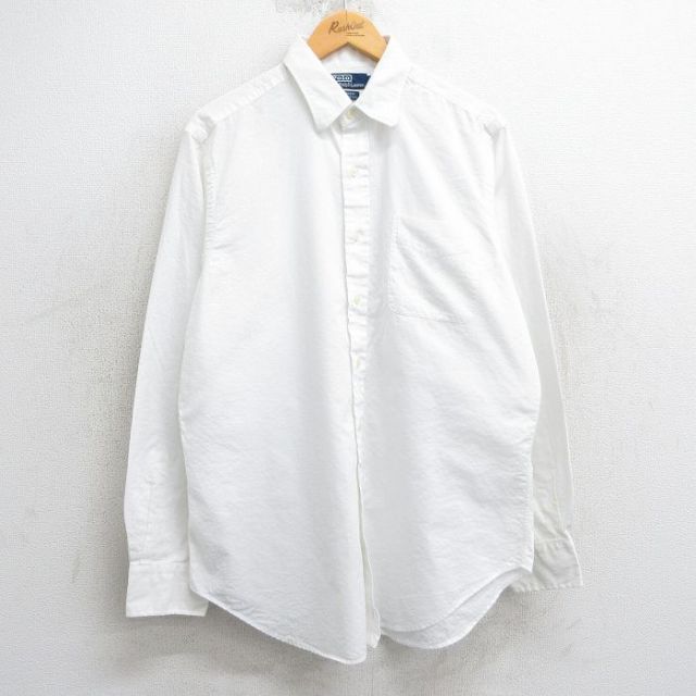 L★古着 ラルフローレン Ralph Lauren 長袖 ブランド シャツ メンズ 90年代 90s ANDREW コットン 白 ホワイト 25apr03 中古 トップス
