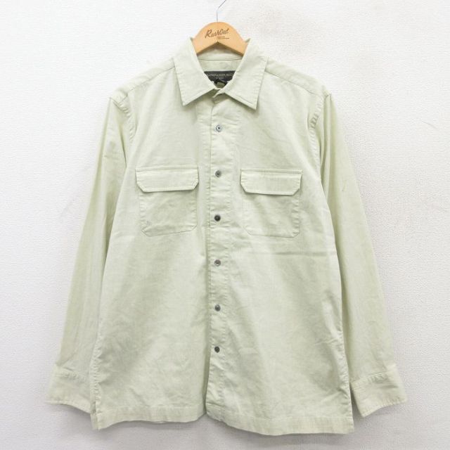 L★古着 バナナリパブリック BANANA REPUBLIC 長袖 ブランド シャツ メンズ 00年代 00s 薄緑系 グリーン 25apr10 中古 トップス