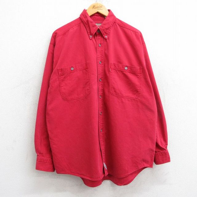 XL★古着 リーバイス Levis 長袖 ブランド シャツ メンズ 00年代 00s 大きいサイズ コットン 赤 レッド 25apr11 中古 トップス