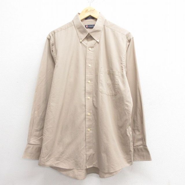 L★古着 チャップス 長袖 ブランド シャツ メンズ ボタンダウン ベージュ カーキ 25may27 中古 トップス