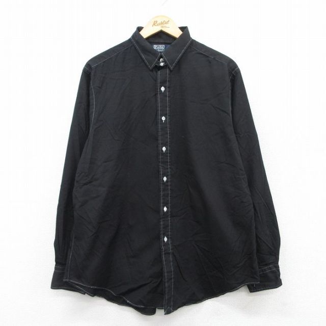 ラルフローレン 90s 長袖シャツ DOUGLAS TAB ブラック XL | 古着