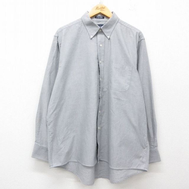 【50%OFF】XL★古着 チャップス 長袖 ブランド シャツ メンズ 大きいサイズ ボタンダウン グレー 25jun11 中古 トップス