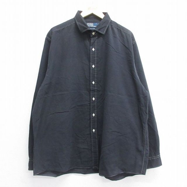 ラルフローレン 90s 長袖シャツ WESTERTON ブラックストライプ XL | 古着