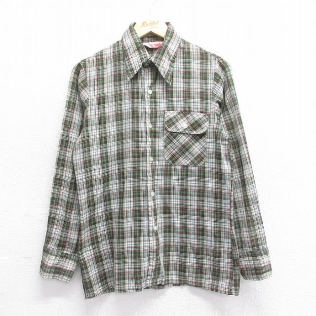【50%OFF】リーバイス 70s 長袖シャツ パナテラ グリーンチェック S | 古着