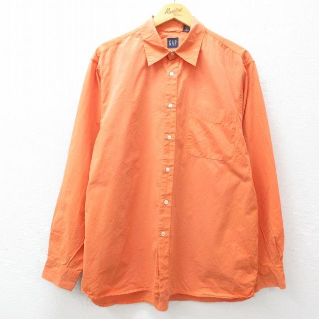 XL★古着 ギャップ GAP 長袖 ブランド シャツ メンズ 00年代 00s コットン オレンジ 25jun27 中古 トップス