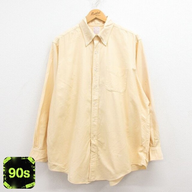 【50%OFF】ブルックスブラザーズ 90s 長袖シャツ イエロー XL | 古着
