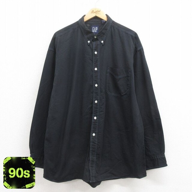 【50%OFF】ギャップ 90s 長袖シャツ ブラック XL | 古着