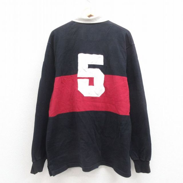 XL★古着 ラルフローレン Ralph Lauren 長袖 ブランド ラガー シャツ メンズ 90年代 90s 5 大きいサイズ コットン USA製 黒 ブラック 【spe】 25aug09 中古 トップス
