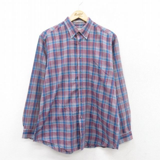 【50%OFF】L★古着 リーバイス Levis 長袖 ブランド シャツ メンズ 00年代 00s 紺他 ネイビー チェック 25aug22 中古 トップス
