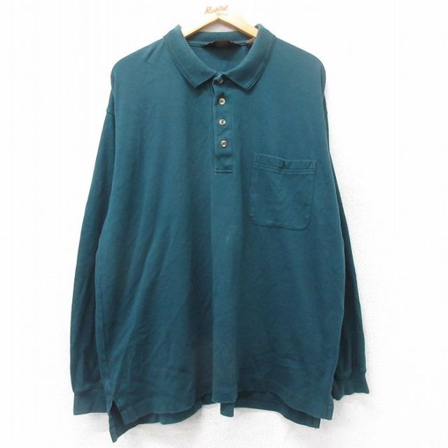 エディーバウアー 90s 長袖ポロシャツ グリーン XL | 古着