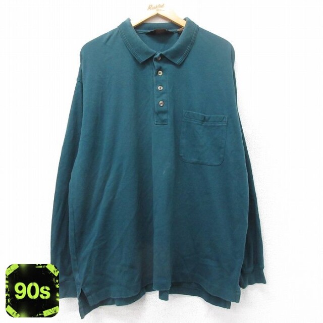エディーバウアー 90s 長袖ポロシャツ グリーン XL | 古着