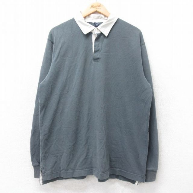 XL★古着 ギャップ GAP 長袖 ブランド ラガー シャツ メンズ 00年代 00s コットン 濃緑他 グリーン 25aug26 中古 トップス