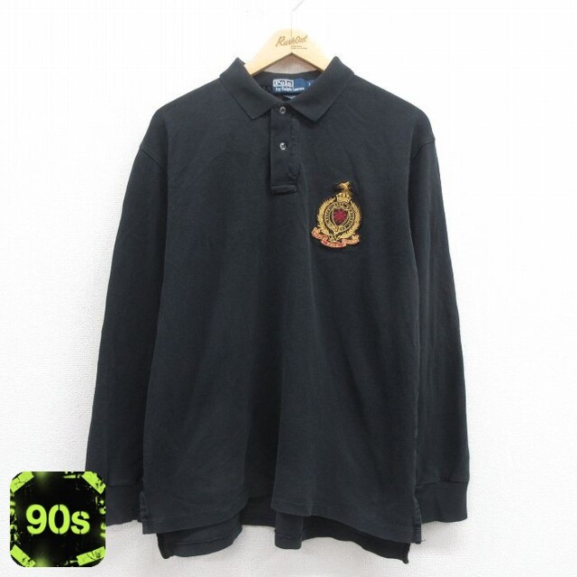 【50%OFF】90s 長袖シャツ 鹿の子 ブラック L | 古着