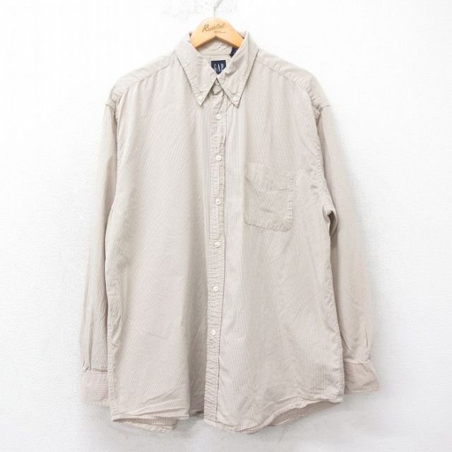 ギャップ 長袖シャツ チェック カーキ XL | 古着