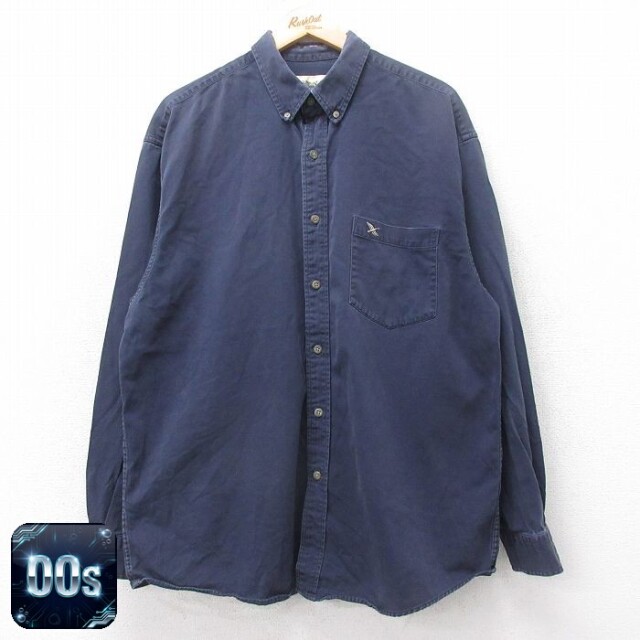 【50%OFF】エディーバウアー 00s 長袖シャツ 鳥 ネイビー XL | 古着