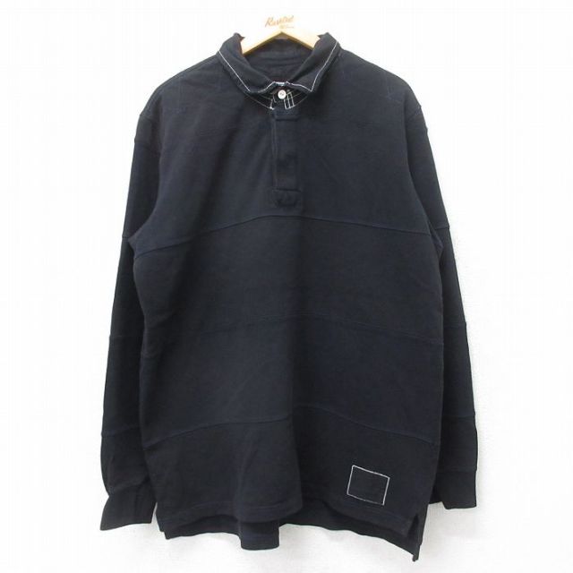 XL★古着 エディーバウアー 長袖 ブランド ラガー シャツ メンズ 大きいサイズ コットン 黒 ブラック 25sep11 中古 トップス