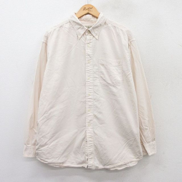XL★古着 エルエルビーン LLBEAN 長袖 ブランド シャツ メンズ 00年代 00s コットン ボタンダウン ベージュ系 カーキ 25sep16 中古 トップス