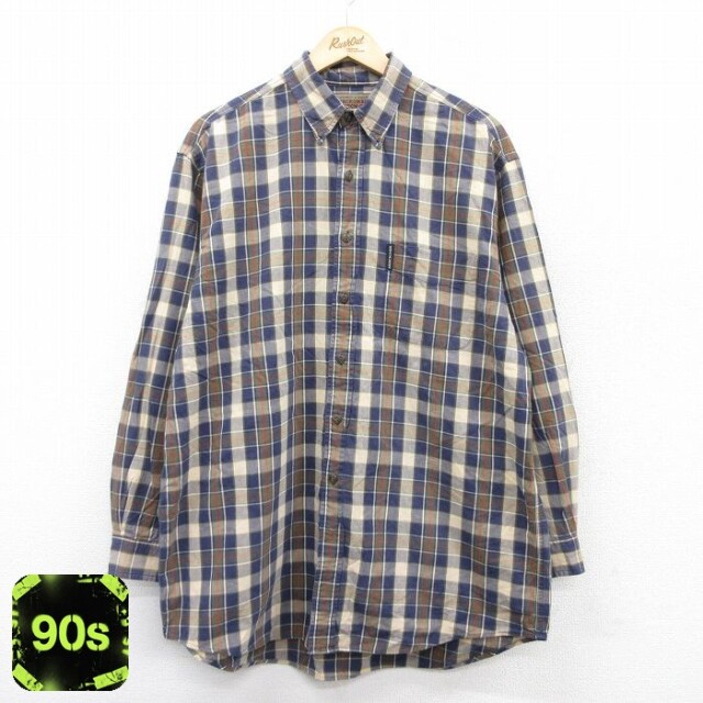 【50%OFF】アバクロンビー 90s シャツ ネイビーチェック XL | 古着