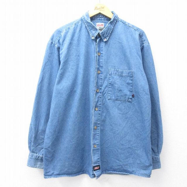 ディッキーズ 長袖シャツ ネイビー XL | 古着