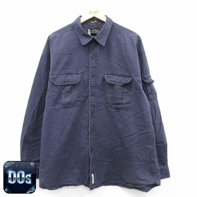 【50%OFF】エディーバウアー 00s 長袖シャツ ネイビー XL | 古着