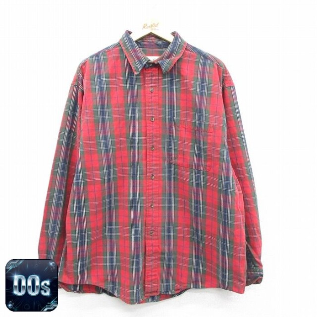 【50%OFF】エディーバウアー 00s 長袖シャツ タータンチェック レッド XL | 古着