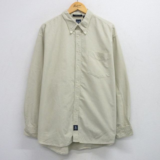 【50%OFF】ギャップ 00s 長袖シャツ ビッグオックスフォード ベージュ XL | 古着
