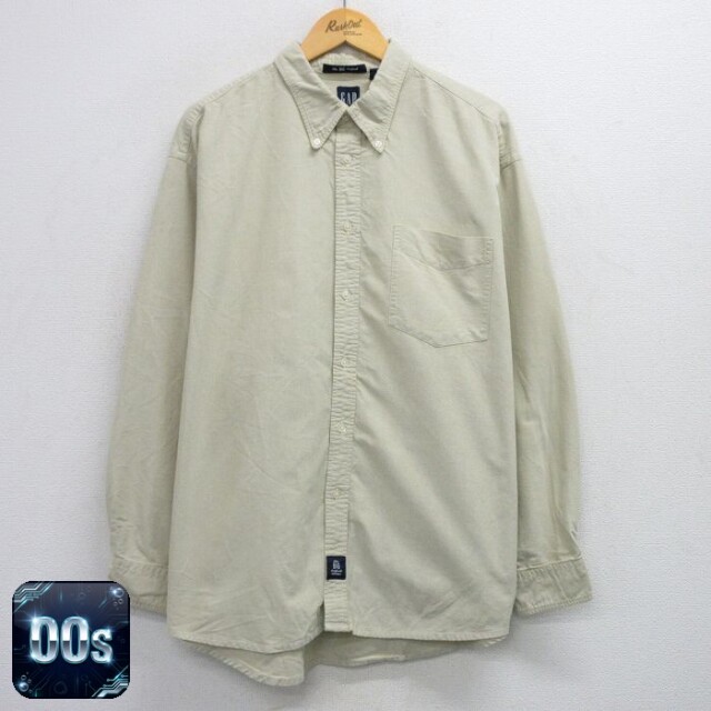 【50%OFF】ギャップ 00s 長袖シャツ ビッグオックスフォード ベージュ XL | 古着