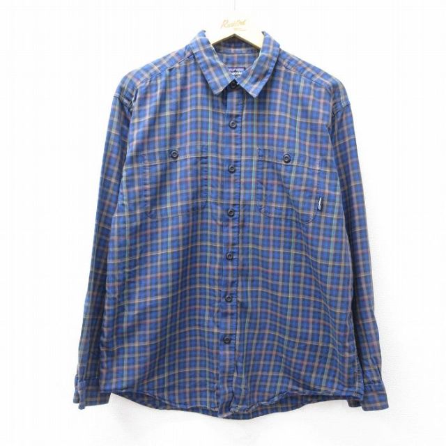L★古着 パタゴニア patagonia 長袖 ブランド シャツ メンズ 00年代 00s オーガニックコットン 紺他 ネイビー チェック 25oct03 中古 トップス
