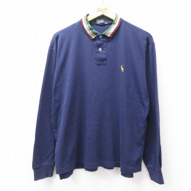 古着通販 XL☆古着 ラルフローレン 長袖 ブランド ポロ シャツ メンズ