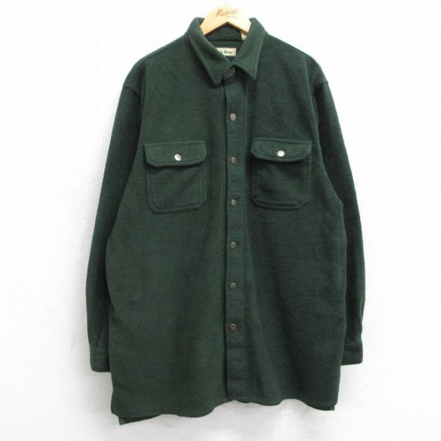 エルエルビーン 90s フリースシャツ グリーン XL | 古着