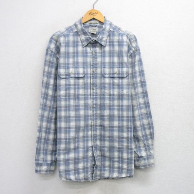 エルエルビーン 00s 長袖シャツ チェック ネイビー XL | 古着