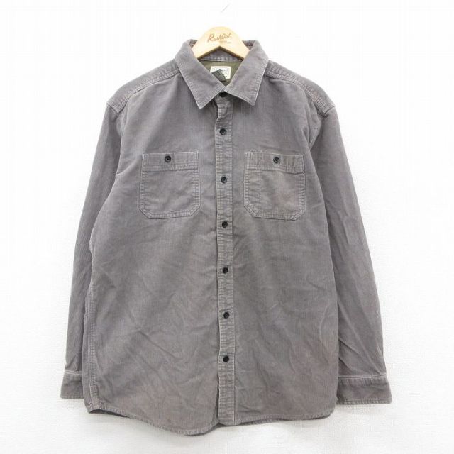 XL★古着 エルエルビーン LLBEAN 長袖 ブランド シャツ メンズ 00年代 00s コーデュロイ コットン グレー系 25oct31 中古 トップス