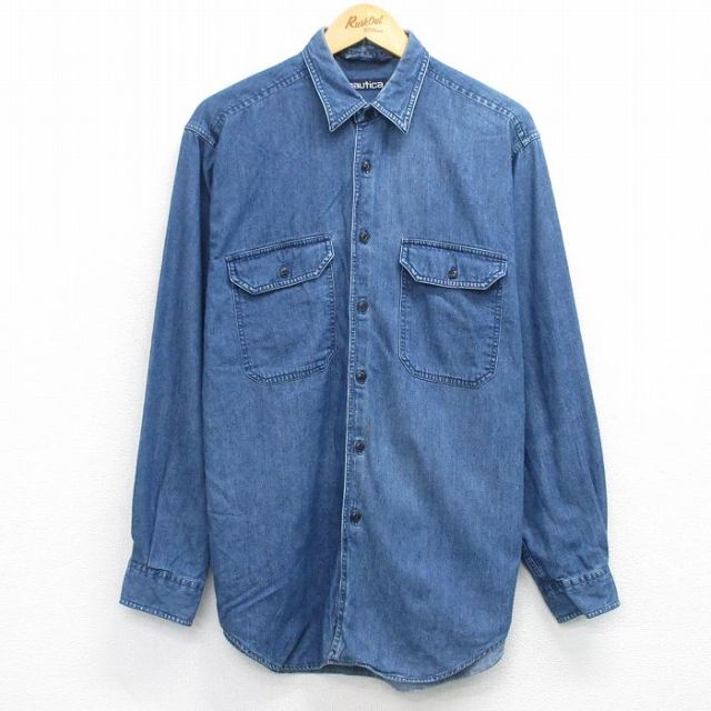 【50%OFF】ノーティカ 90s 長袖シャツ ネイビー L | 古着