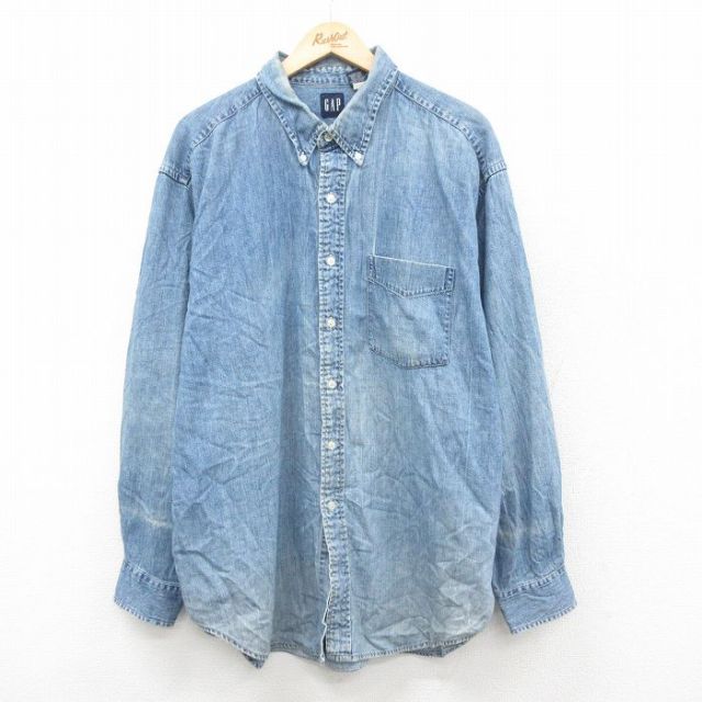 【50%OFF】ギャップ 00s 長袖シャツ ネイビー XL | 古着