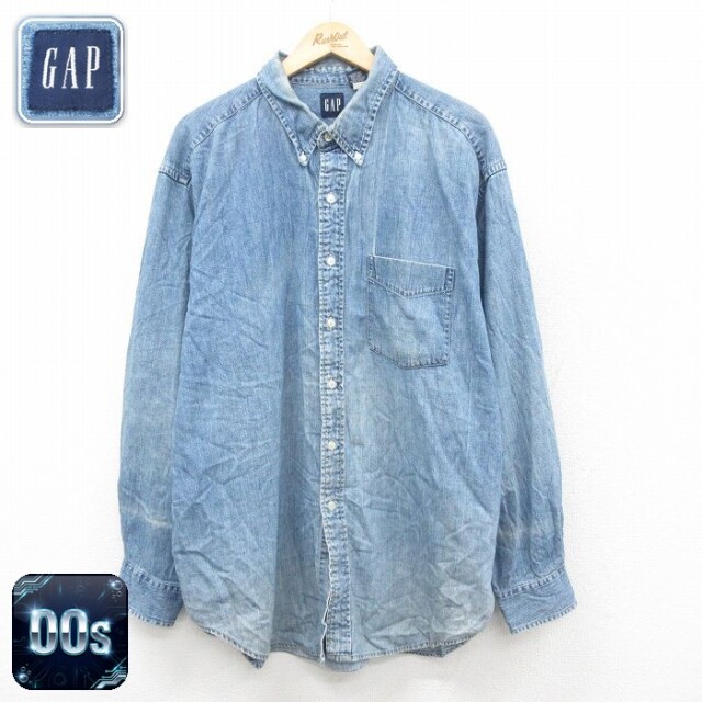 【50%OFF】ギャップ 00s 長袖シャツ ネイビー XL | 古着