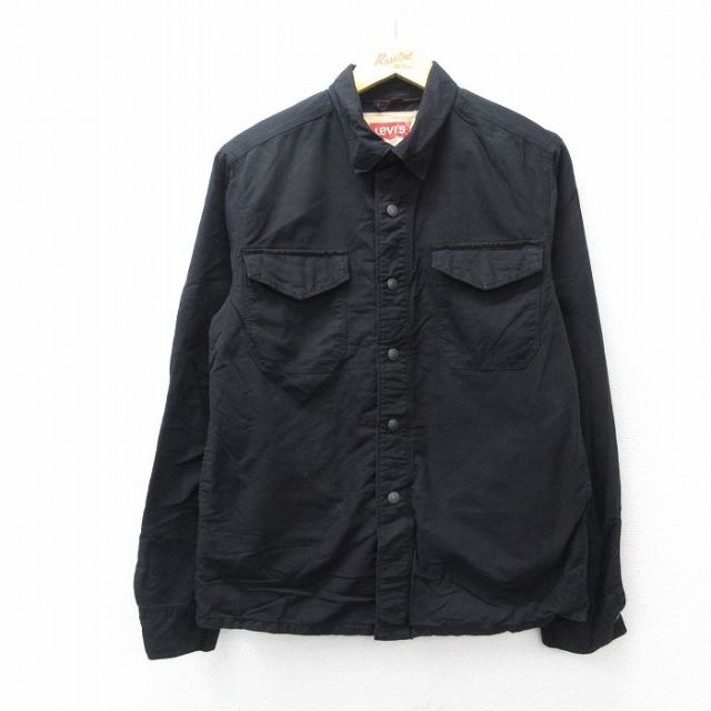 M★古着 リーバイス Levis 長袖 ブランド シャツ メンズ コットン 黒 25nov14
