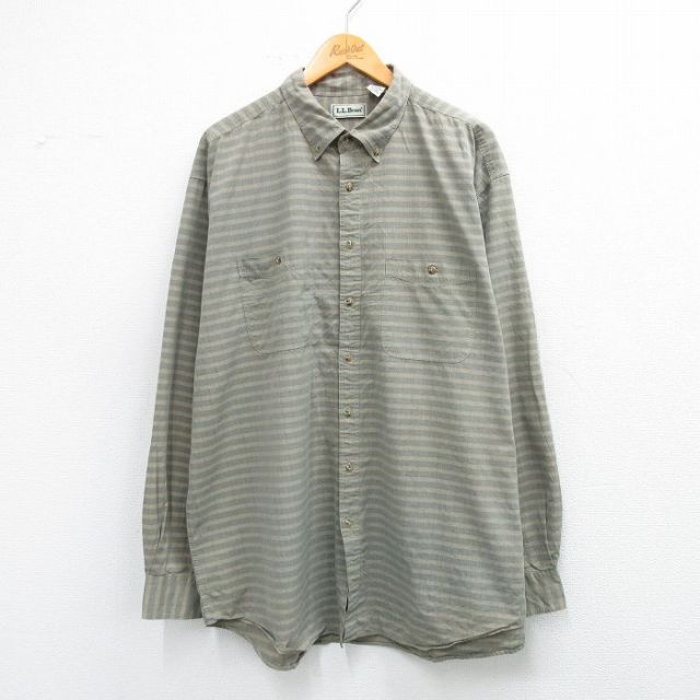 【50%OFF】エルエルビーン 90s 長袖シャツ チェック ベージュ XL | 古着