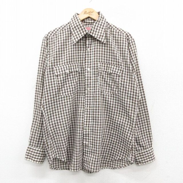 【50%OFF】リーバイス 70s 長袖シャツ ギンガムチェック ブラウン L | 古着