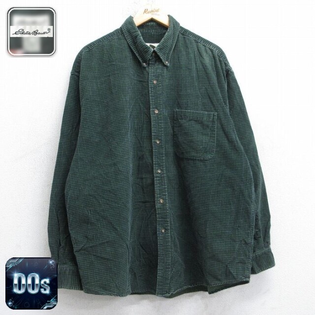 【50%OFF】エディーバウアー 00s 長袖シャツ チェック グリーン XL | 古着