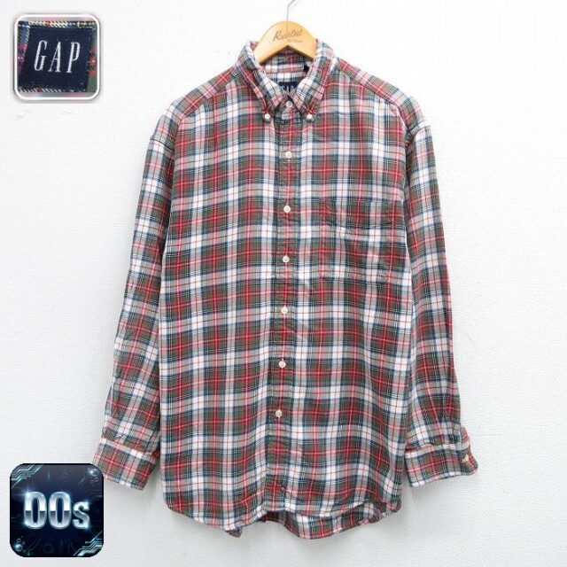 【50%OFF】ギャップ 00s 長袖シャツ チェック レッド XL | 古着